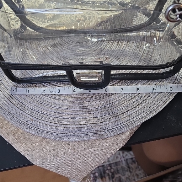 Black Transparent Shoulder Bag with Chain Strap - Picture 2 of 9